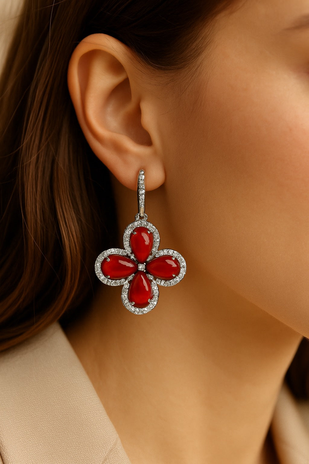 Red Onyx Earrings