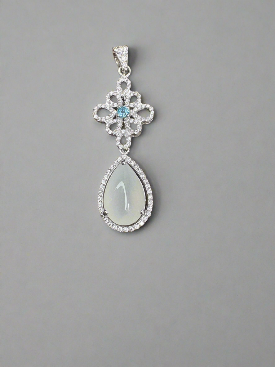 Silver Pendant, Moonstone Glow