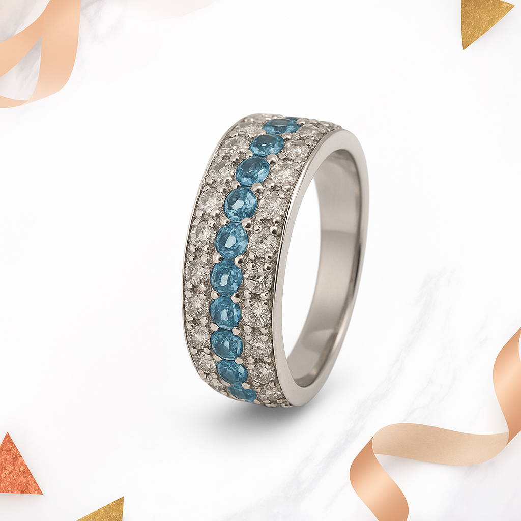 Blue Topaz Silver Ring – Timeless Elegance & Sparkle