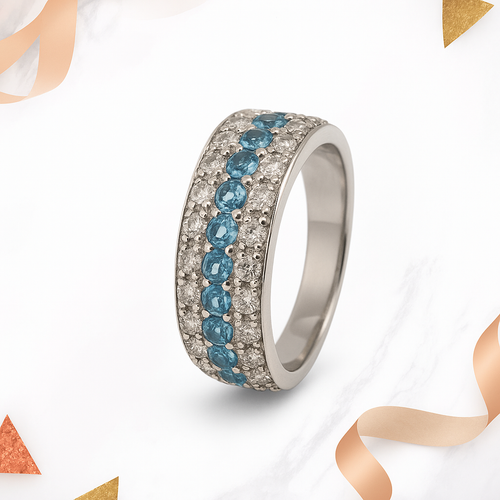 Blue Topaz Silver Ring – Timeless Elegance & Sparkle