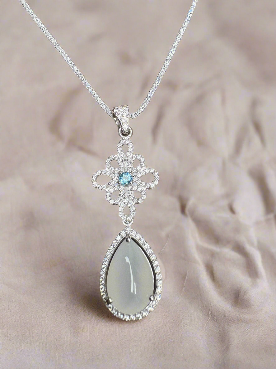 Silver Pendant, Moonstone Glow