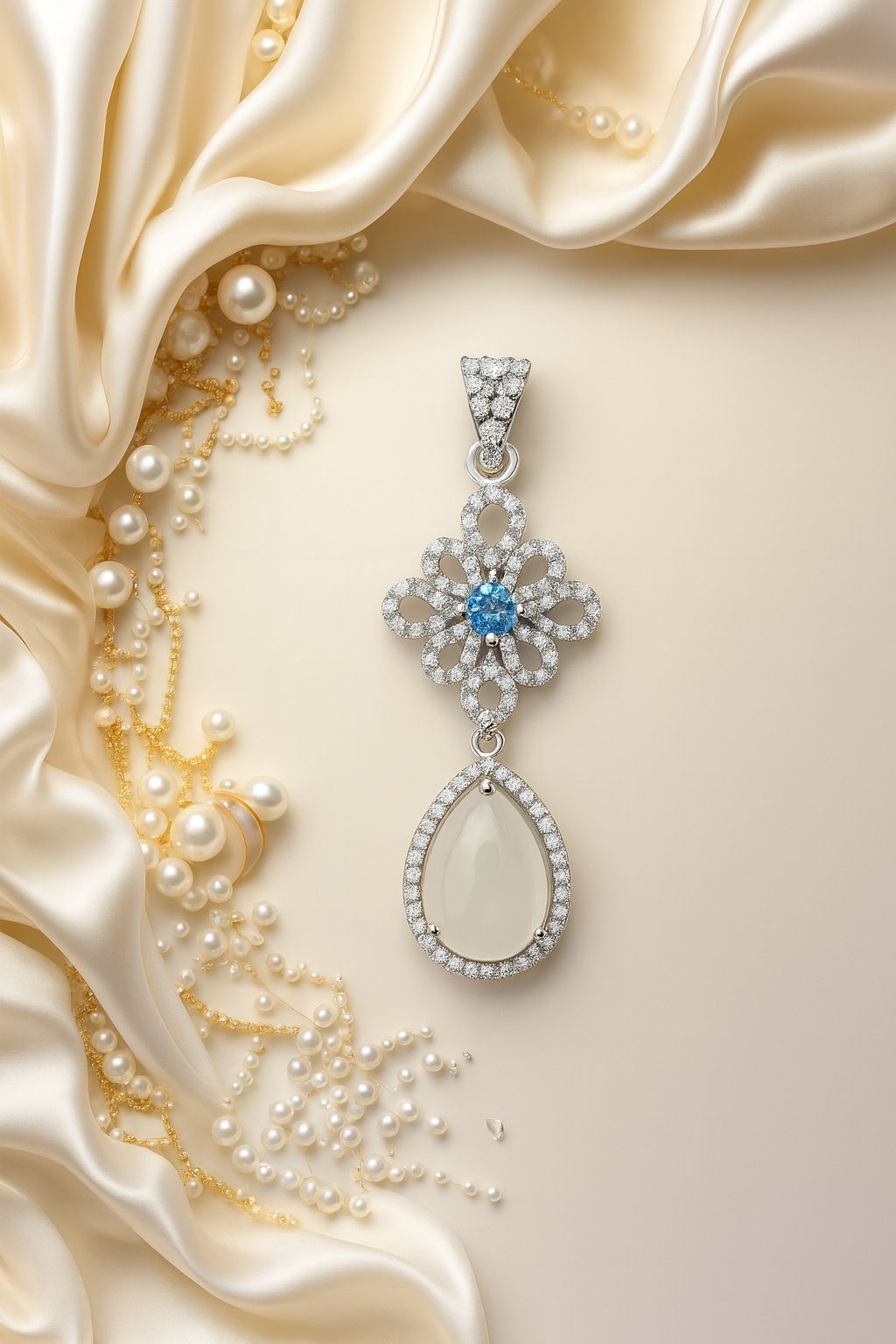 Silver Pendant, Moonstone Glow