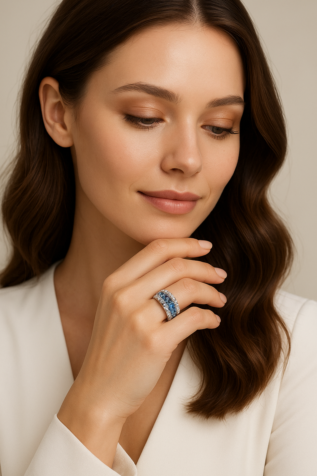 Blue Topaz Silver Ring – Timeless Elegance & Sparkle