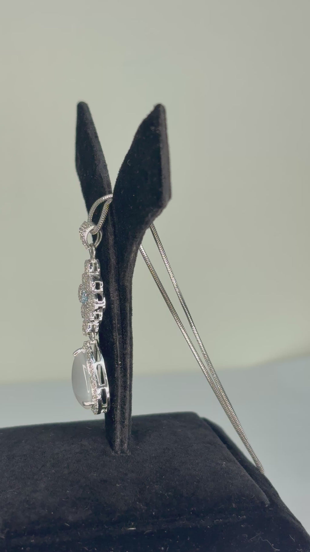 Silver Pendant, Moonstone Glow